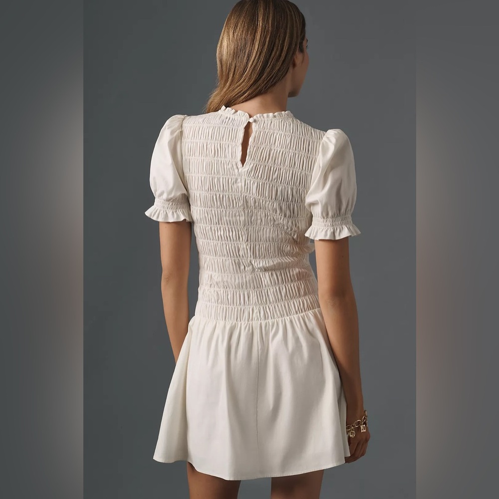 Reformation Leannah Puff-Sleeve Smocked Mini Dress 8 **NWT, see notes** - Picture 8 of 9